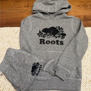 Roots Kids Grey Heather Sweatshirt set 7/8